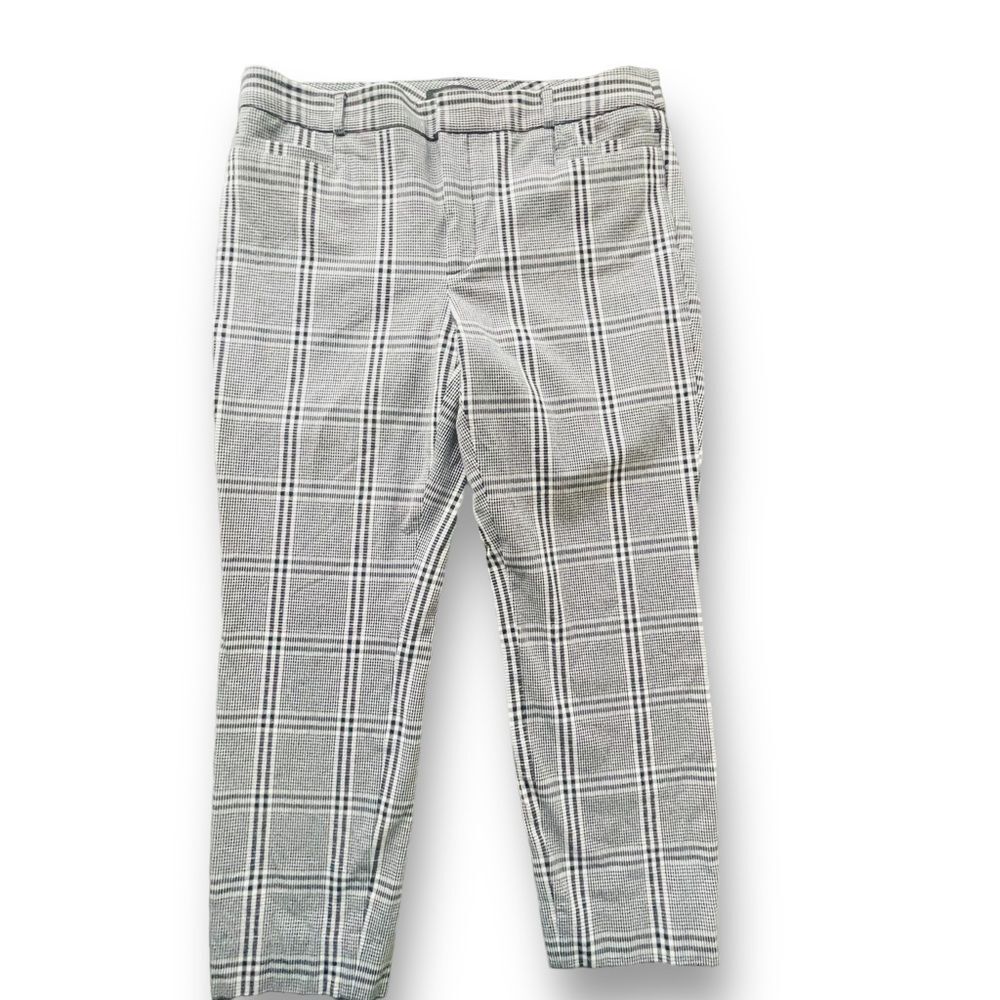 Banana Republic Sloan Black/White Glen Plaid/Checkered Ankle Pants Women's 12